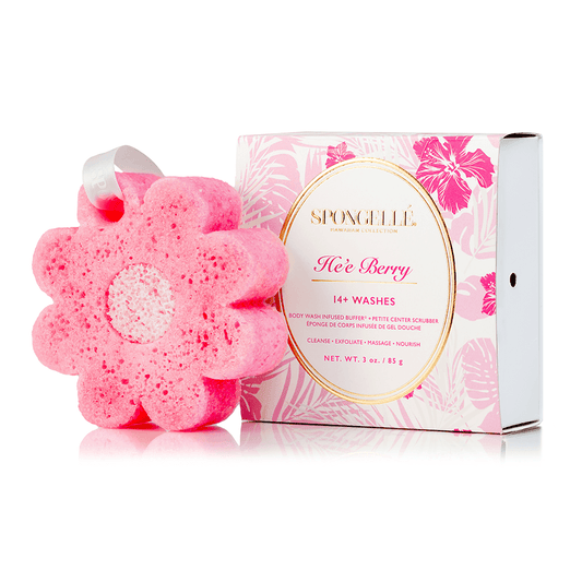 a pink sponge in a box
