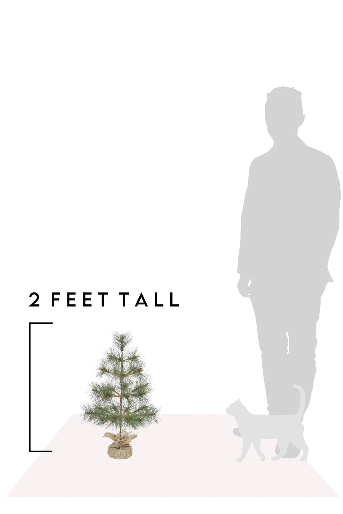 24" Tabletop Mountain Pine Christmas Tree with Burlap Wrapped Base