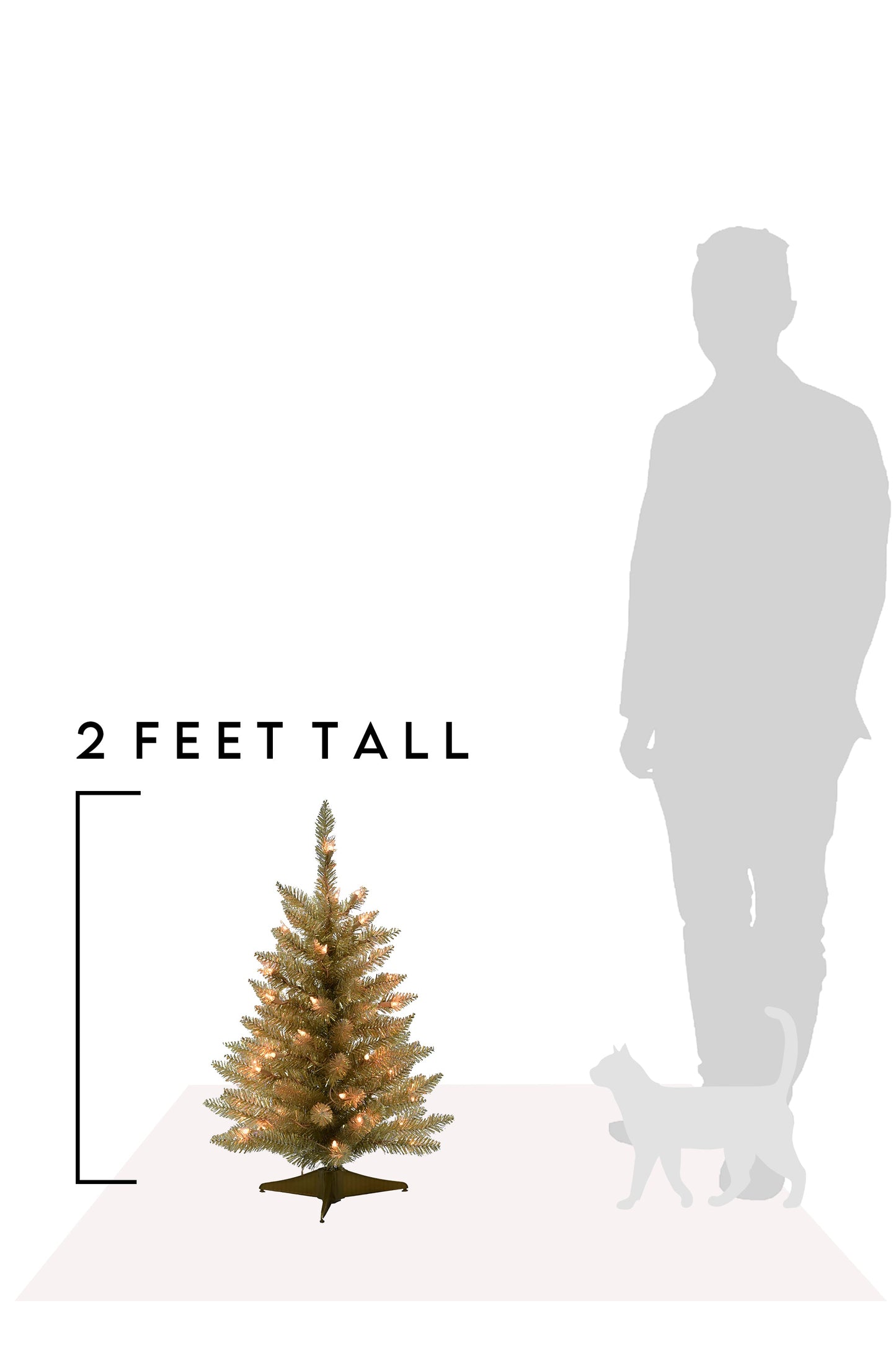 2' Prelit Tabletop Christmas Tree - Champagne