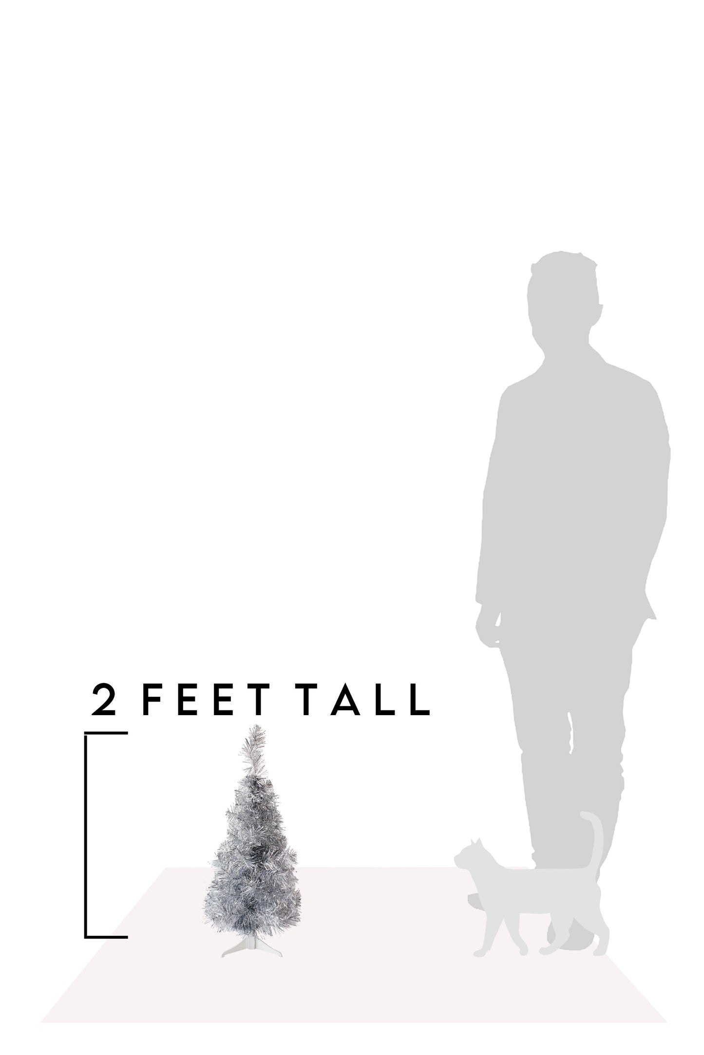 2' Silver Tabletop Tree with Stand