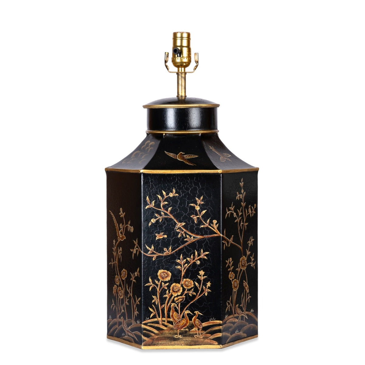 Black and Gold Hexagon Lamp