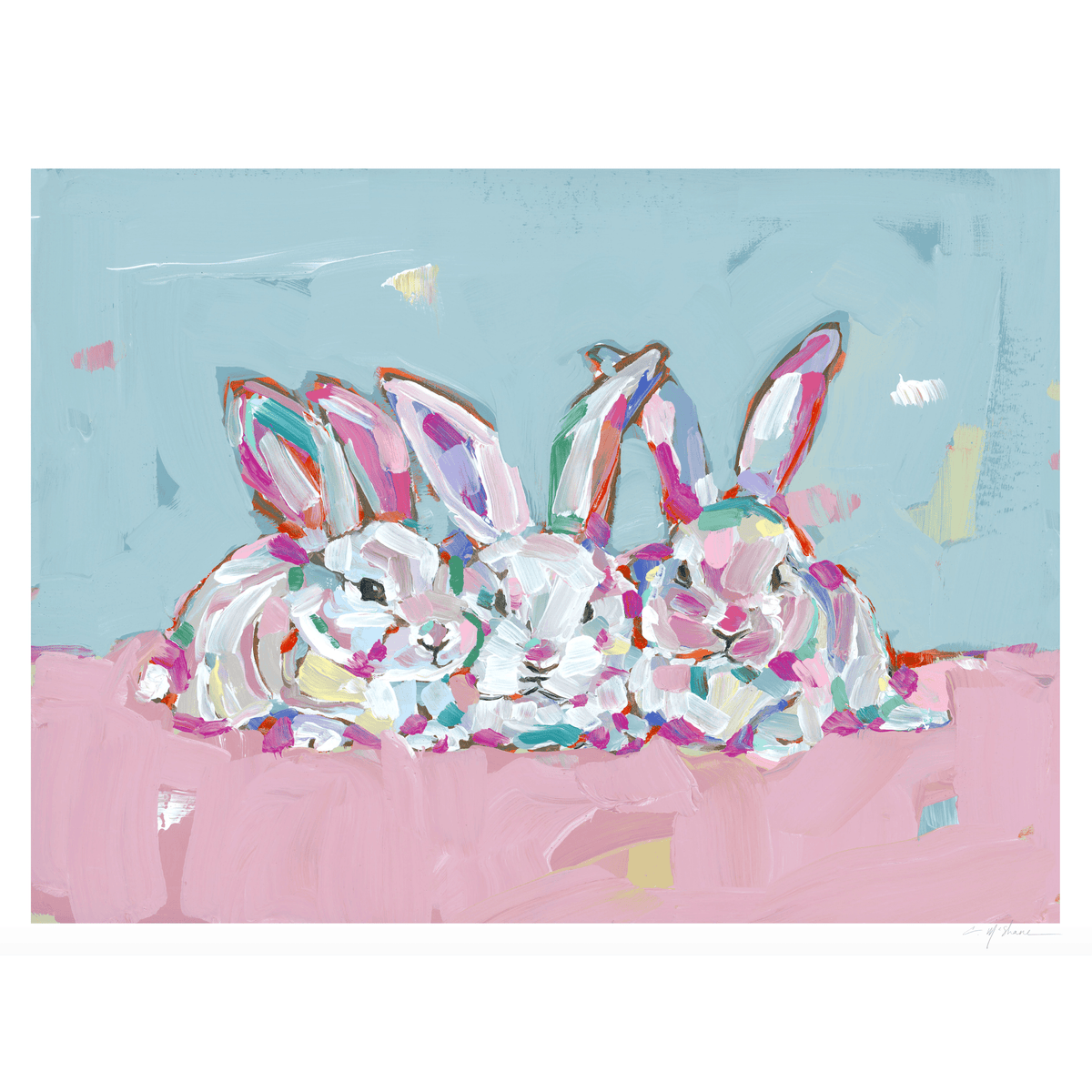 Hip Hap Hop Bunnies Fine Art Print