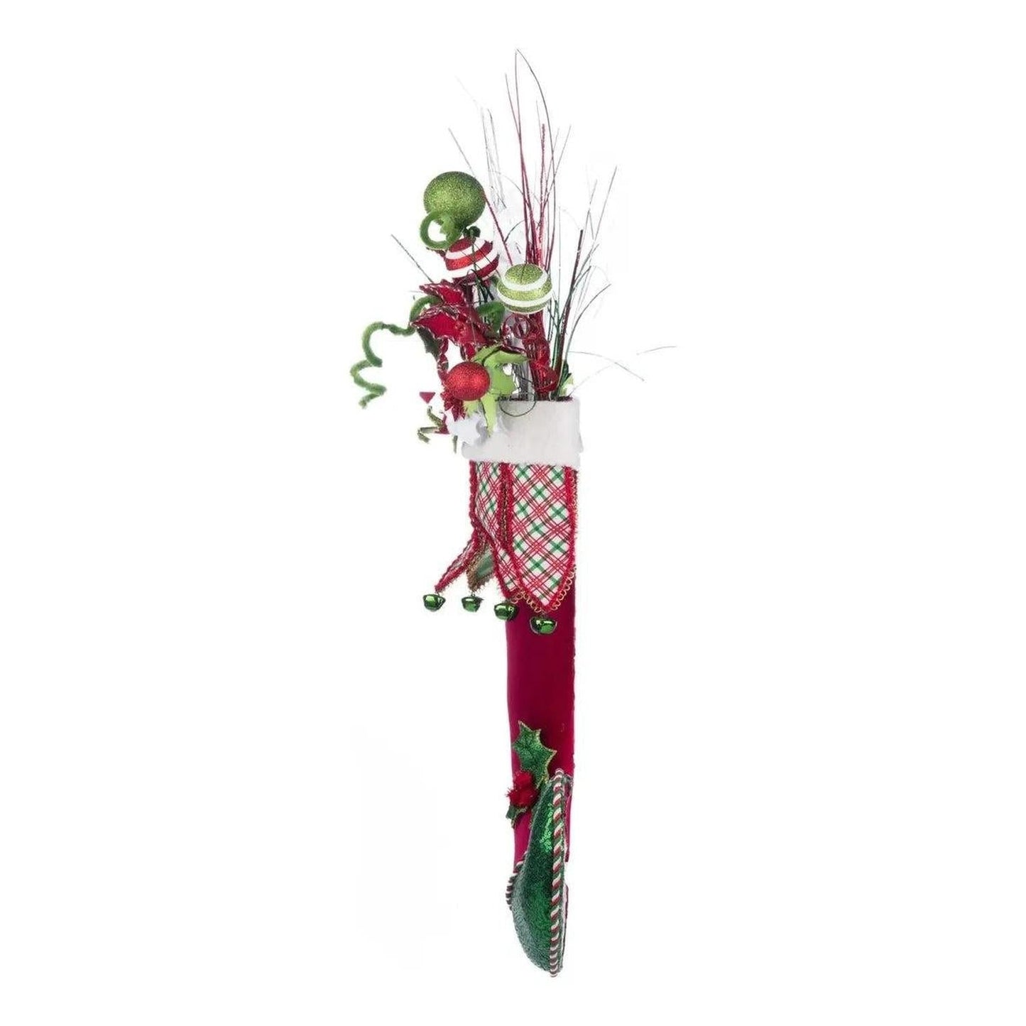 Holly Woods Stocking With Floral Wall Piece