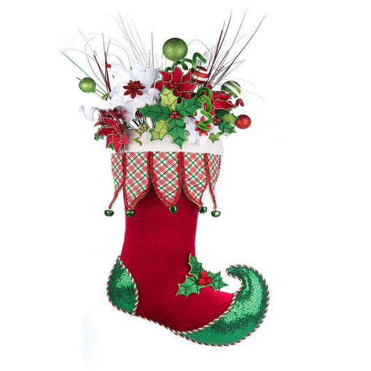 Holly Woods Stocking With Floral Wall Piece by Katherine's Collection