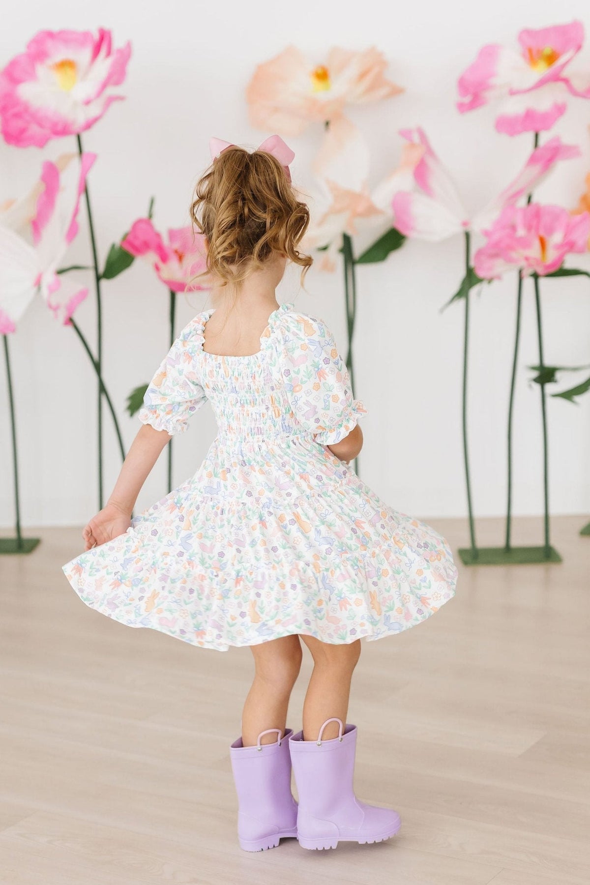 a girl in a dress