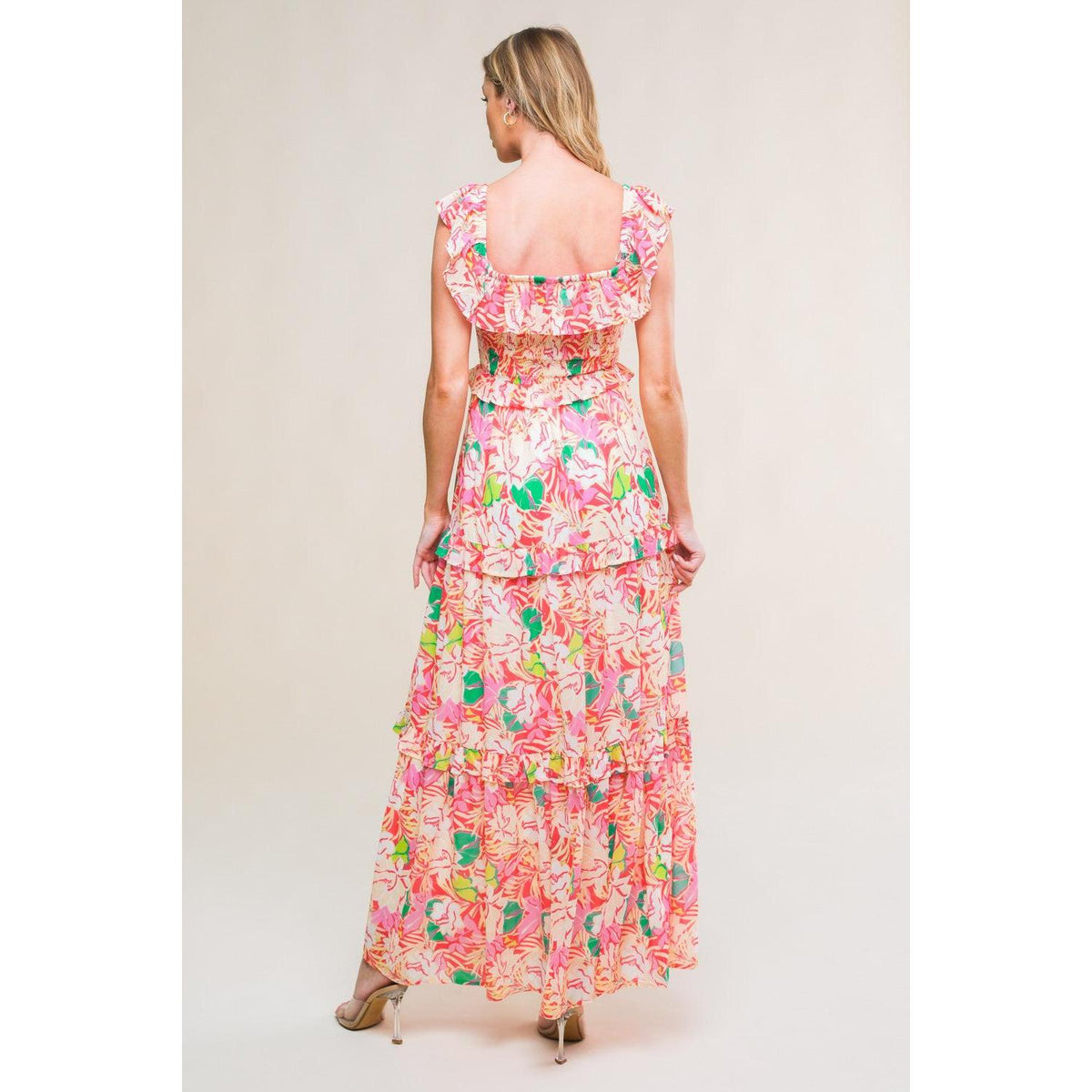a woman in a dress
