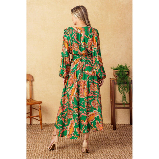 SUNNYSIDE FLORALS WOVEN MIDI DRESS