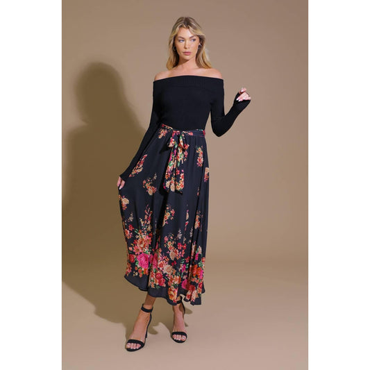 MORNING SONG SWEATER  WOVEN MIDI DRESS