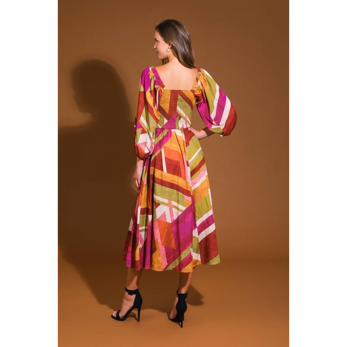 FLORAL CASCADE WOVEN MINI DRESS