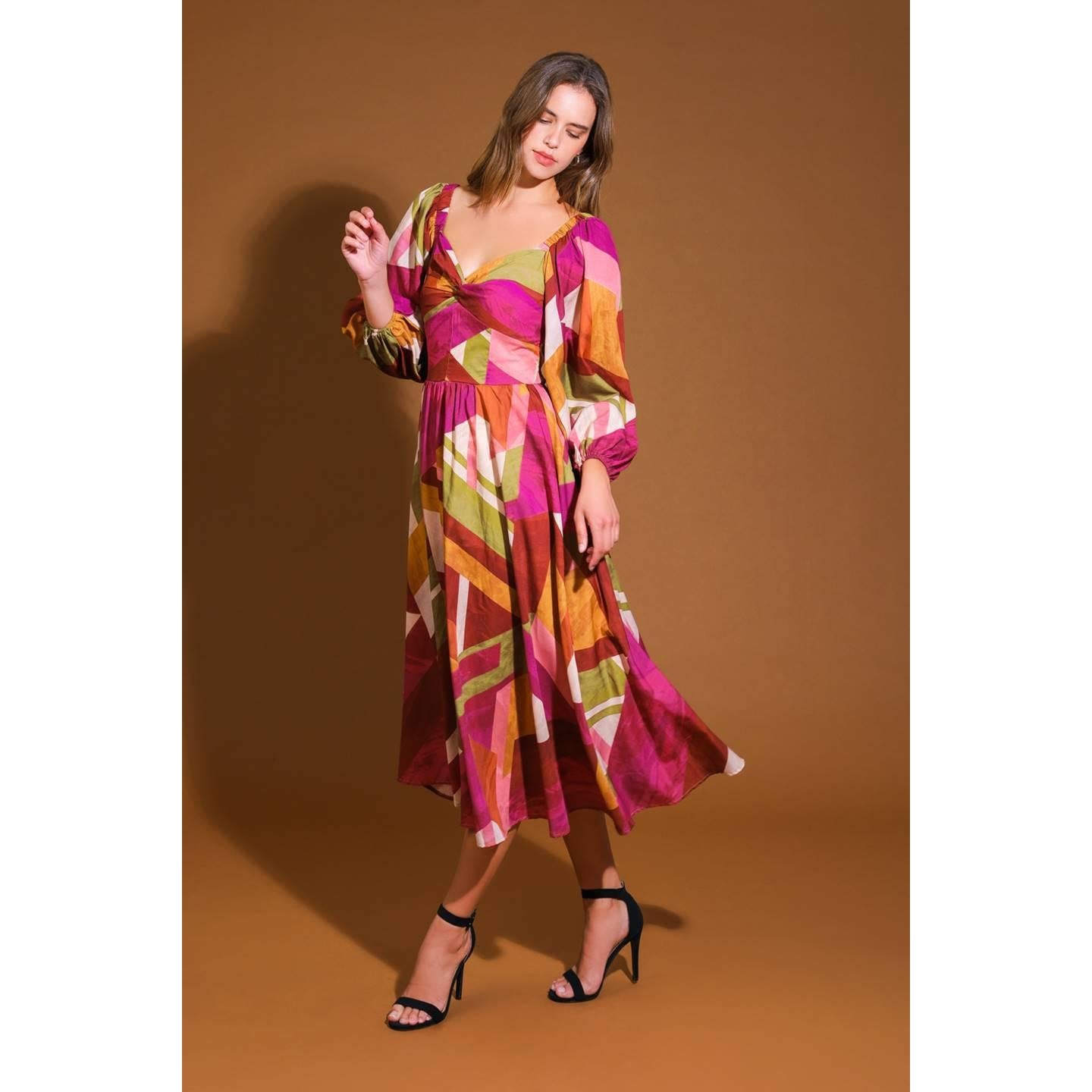 FLORAL CASCADE WOVEN MINI DRESS