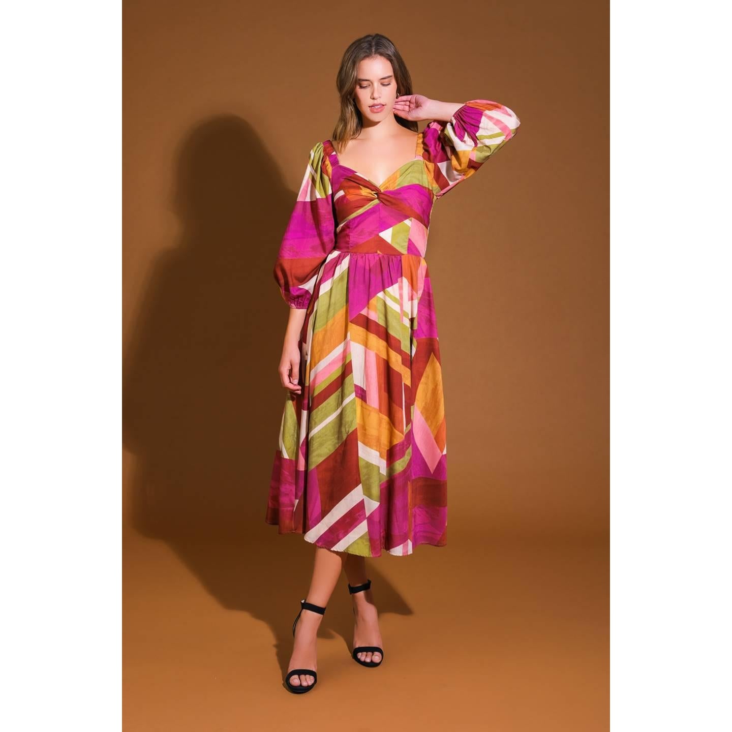 FLORAL CASCADE WOVEN MINI DRESS