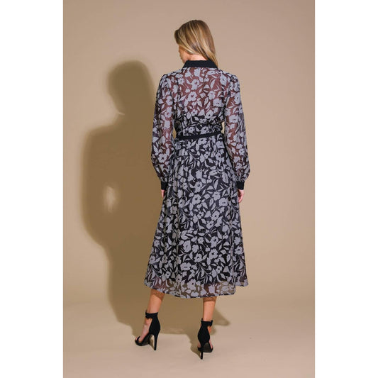 CAPTIVATING ALWAYS JACQUARD MIDI DRESS
