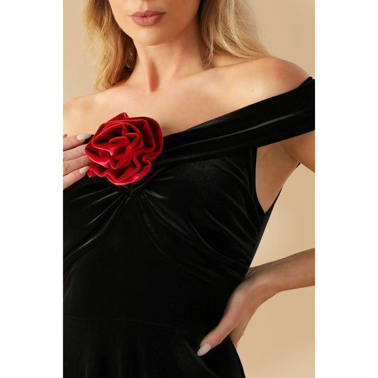 BE THERE FOR YOU VELVET MIDI DRESS