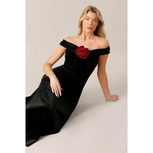 BE THERE FOR YOU VELVET MIDI DRESS