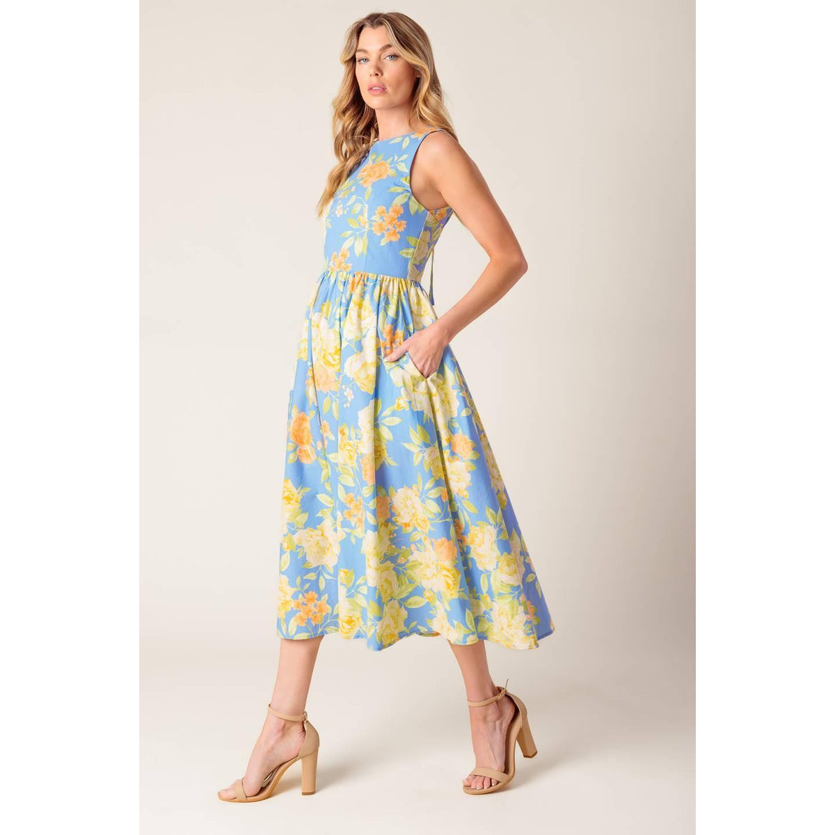 a woman in a dress