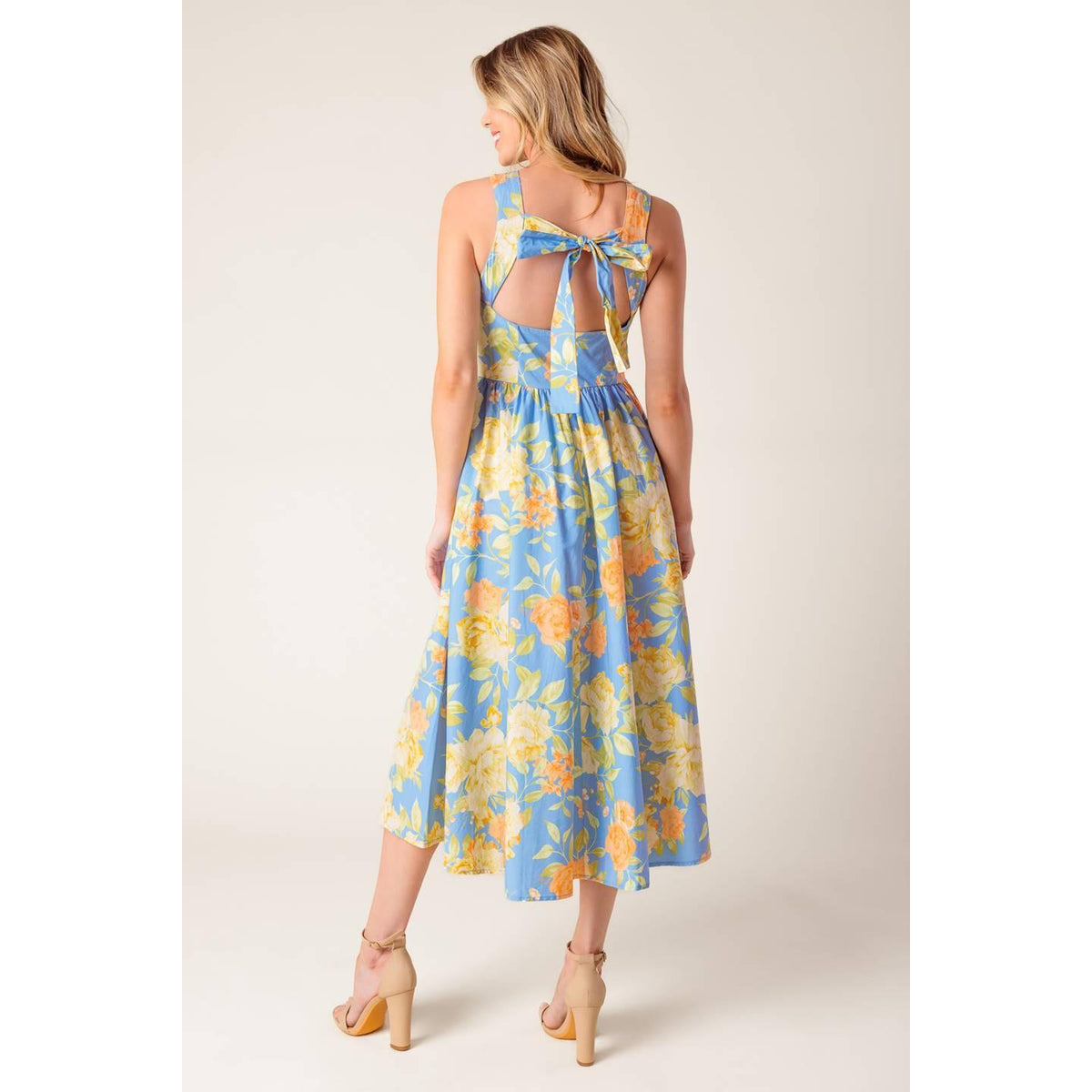 a woman in a dress