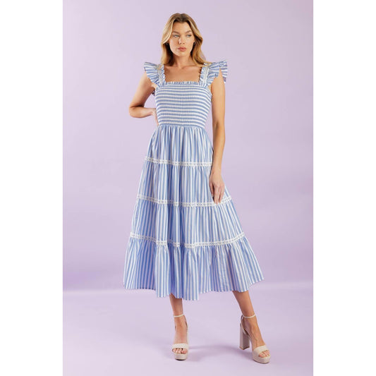 SWING OF THINGS WOVEN MIDI DRESS