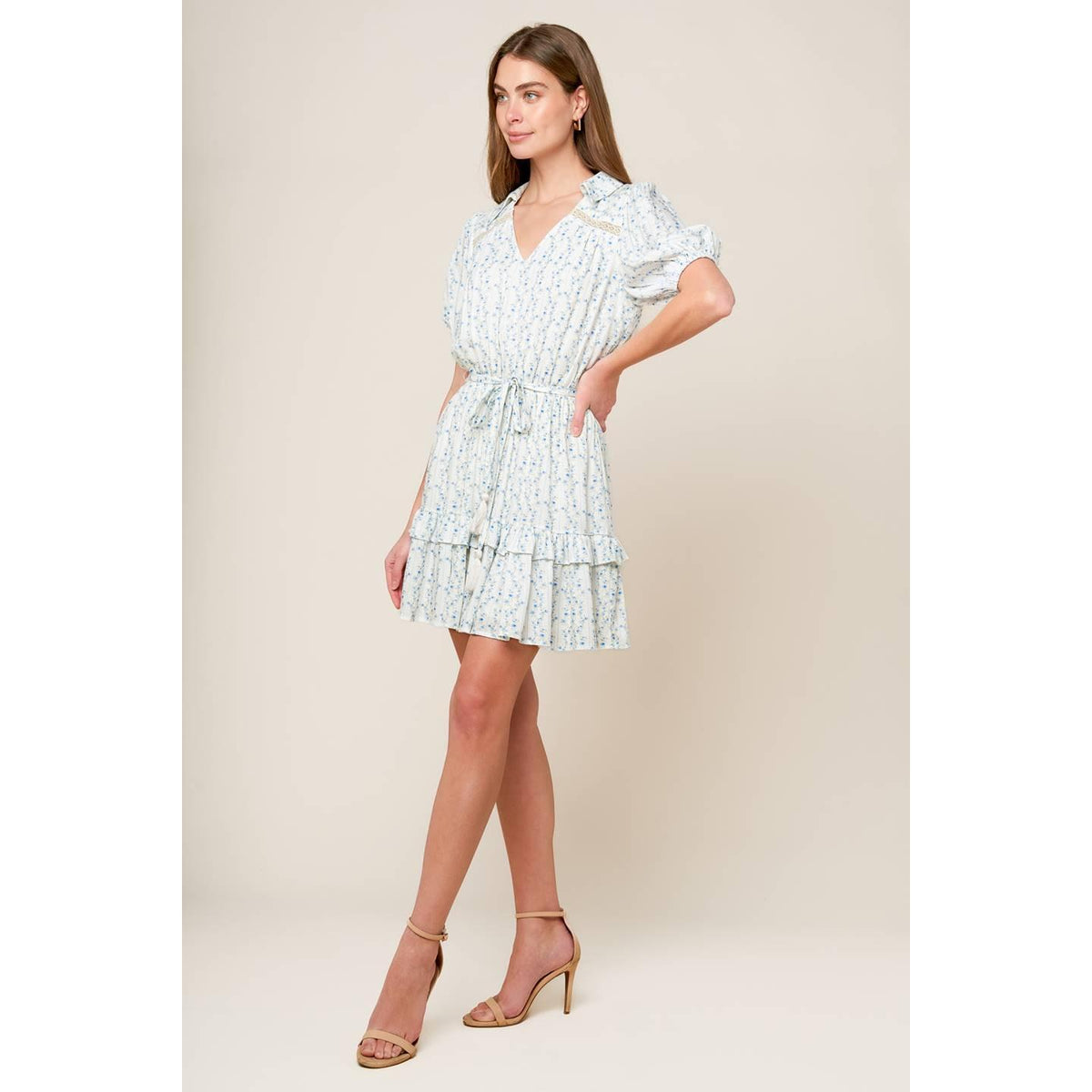 a woman in a white dress