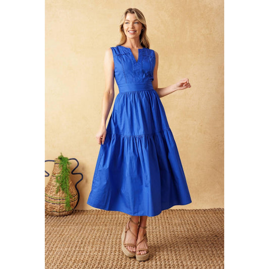 MYSTIC MIRAGE WOVEN MIDI DRESS