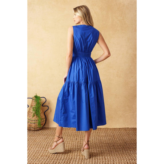 MYSTIC MIRAGE WOVEN MIDI DRESS