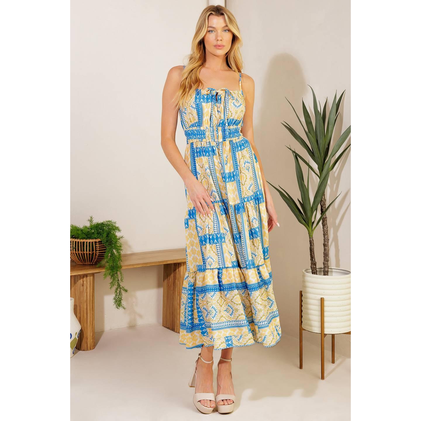 MAKING A WISH WOVEN MIDI DRESS