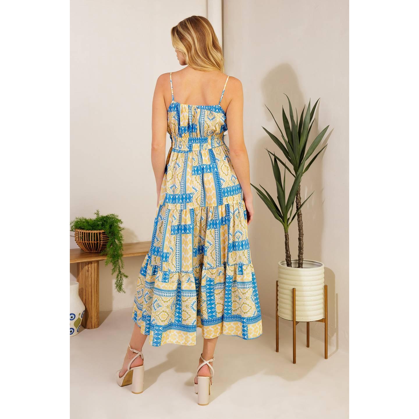 MAKING A WISH WOVEN MIDI DRESS