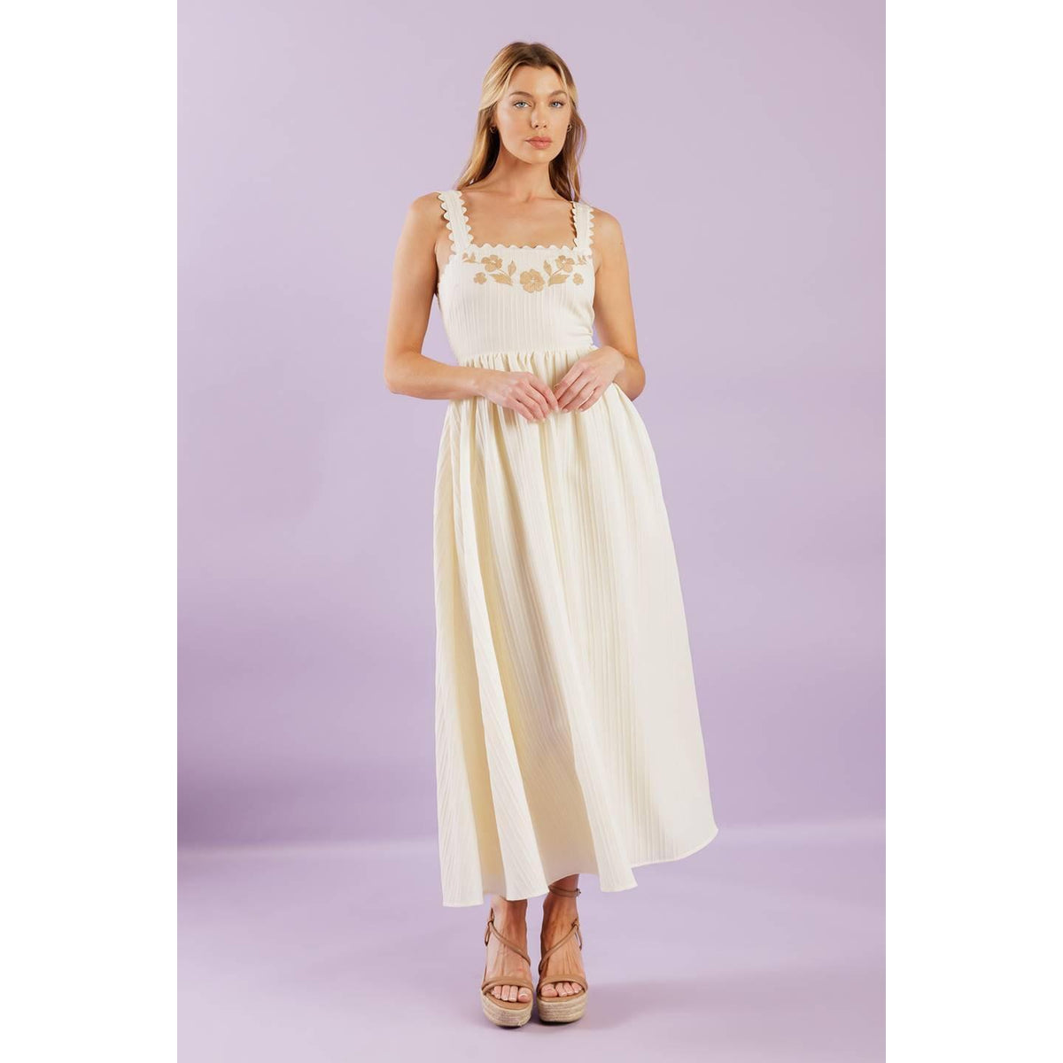 a woman in a white dress