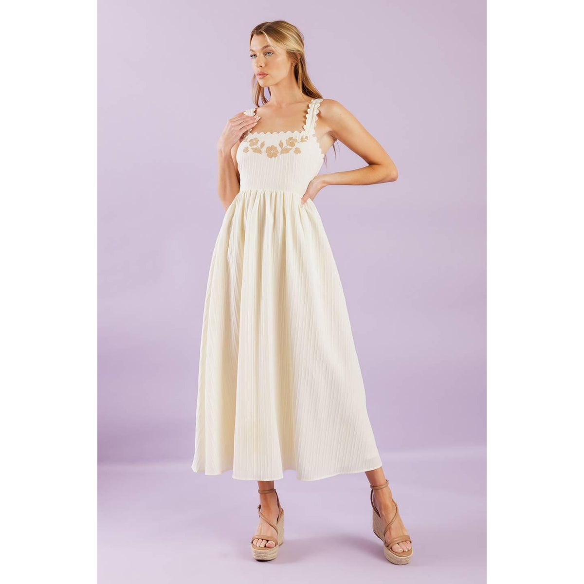a woman in a white dress