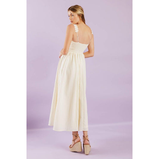 TOTAL CRUSH CREAM WOVEN MIDI DRESS