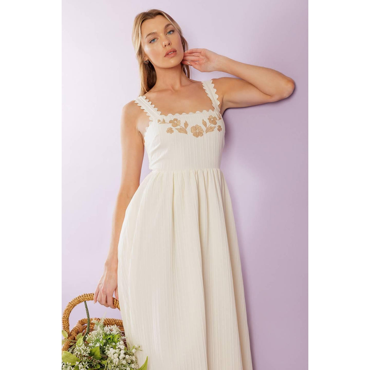 a woman in a white dress