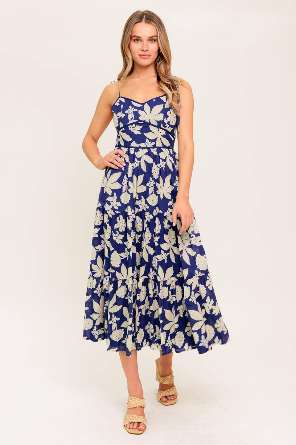 PETALS IN THE WIND WOVEN MIDI DRESS