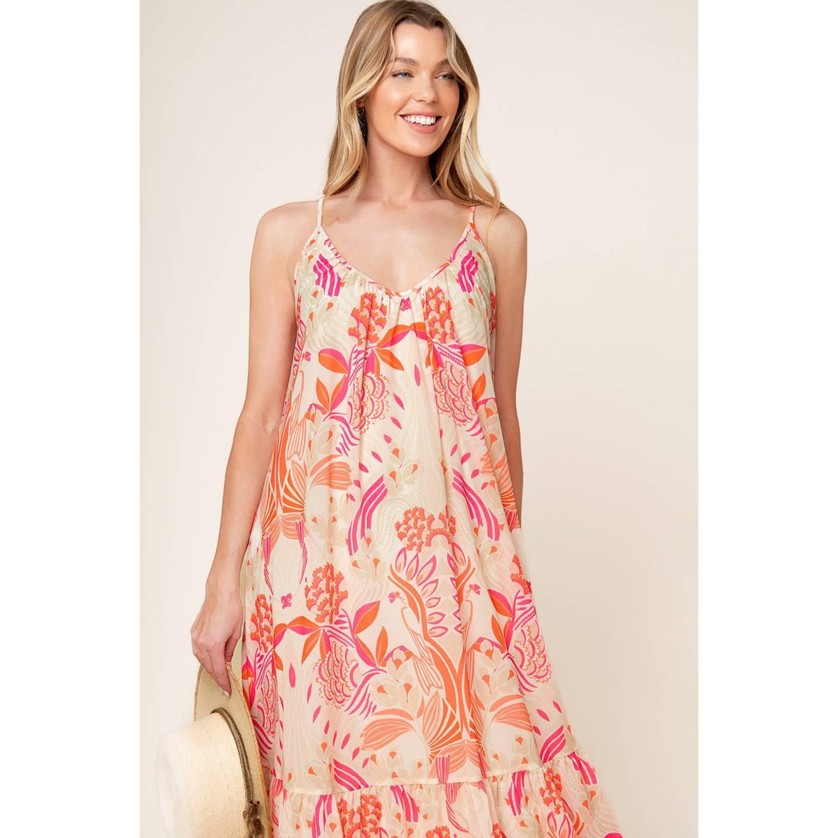 a woman in a dress