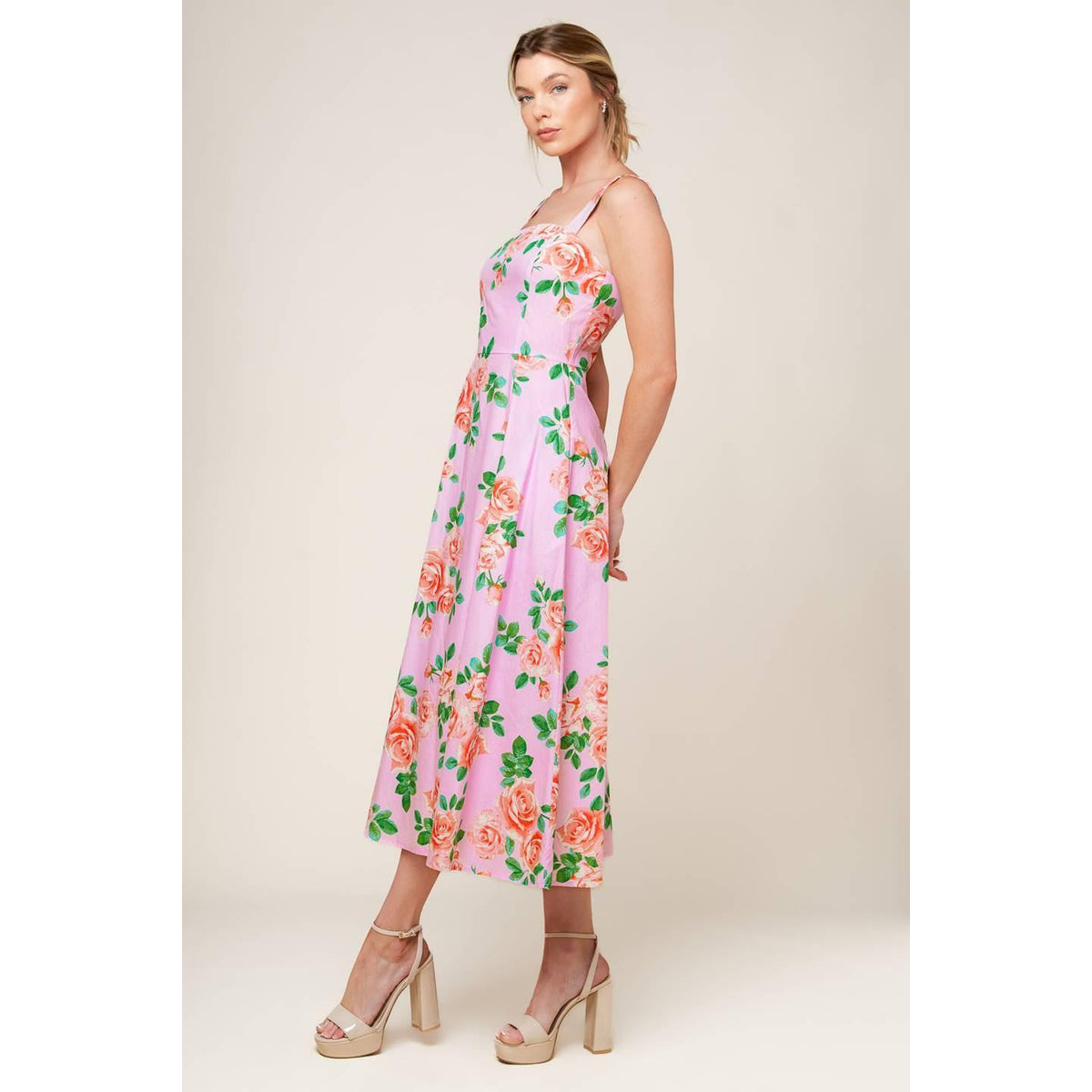 a woman in a dress