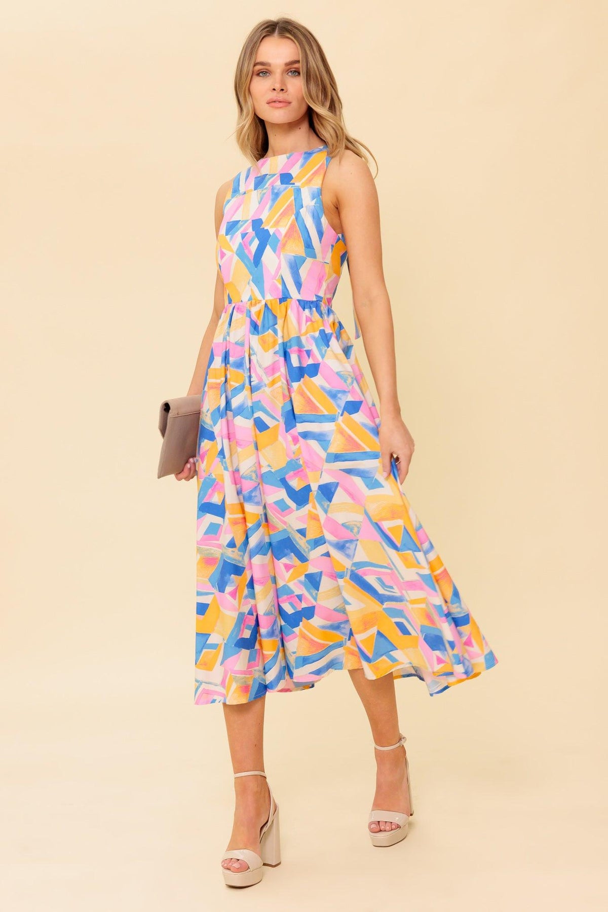 PATTON PARK BLUE WOVEN MIDI DRESS