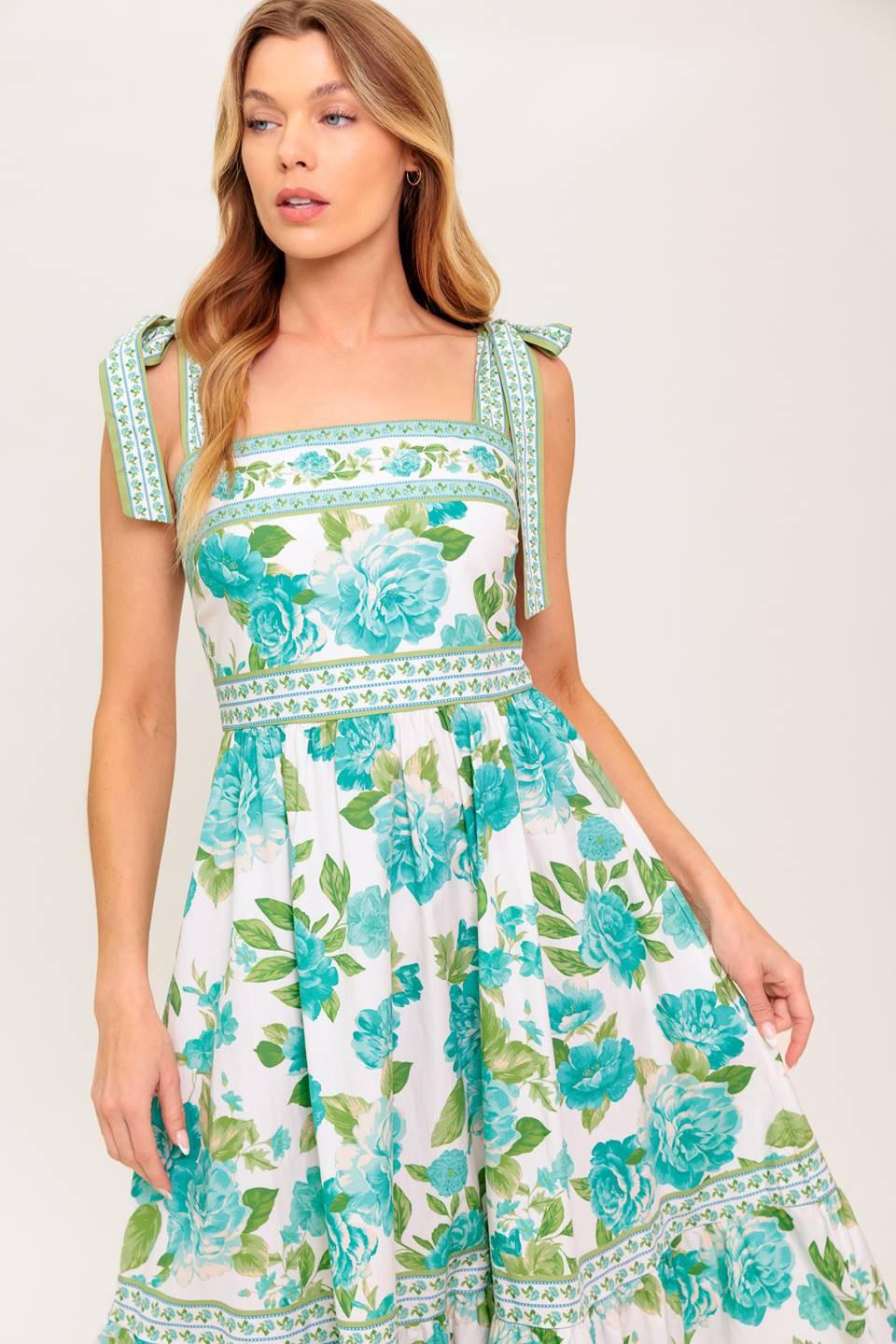 WRITTEN IN THE SKY WOVEN MIDI DRESS
