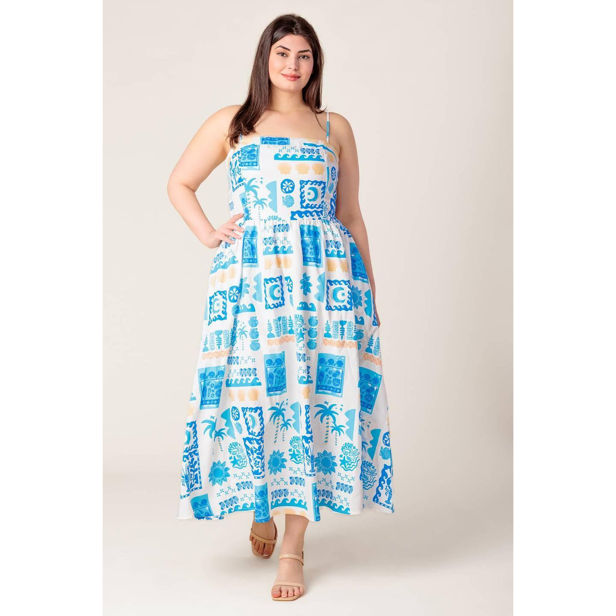 a woman in a dress