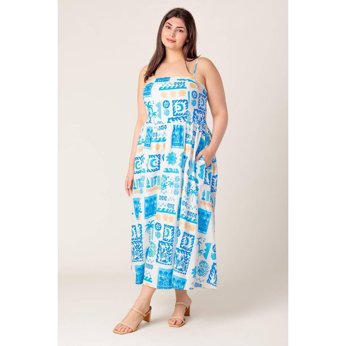 a woman in a dress