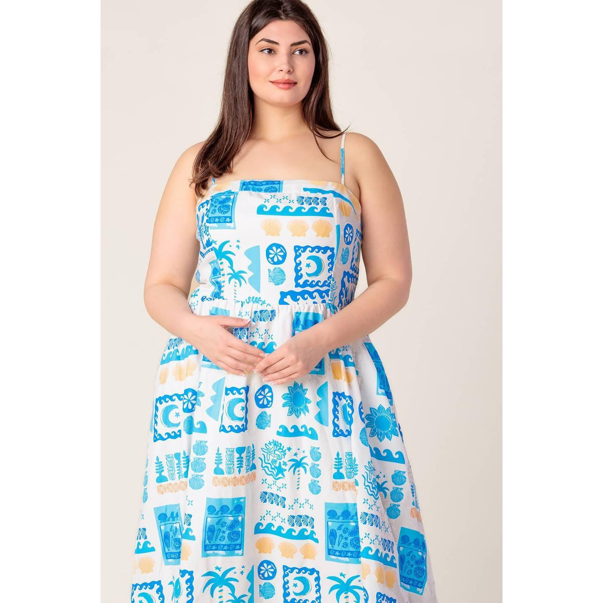 a woman in a dress