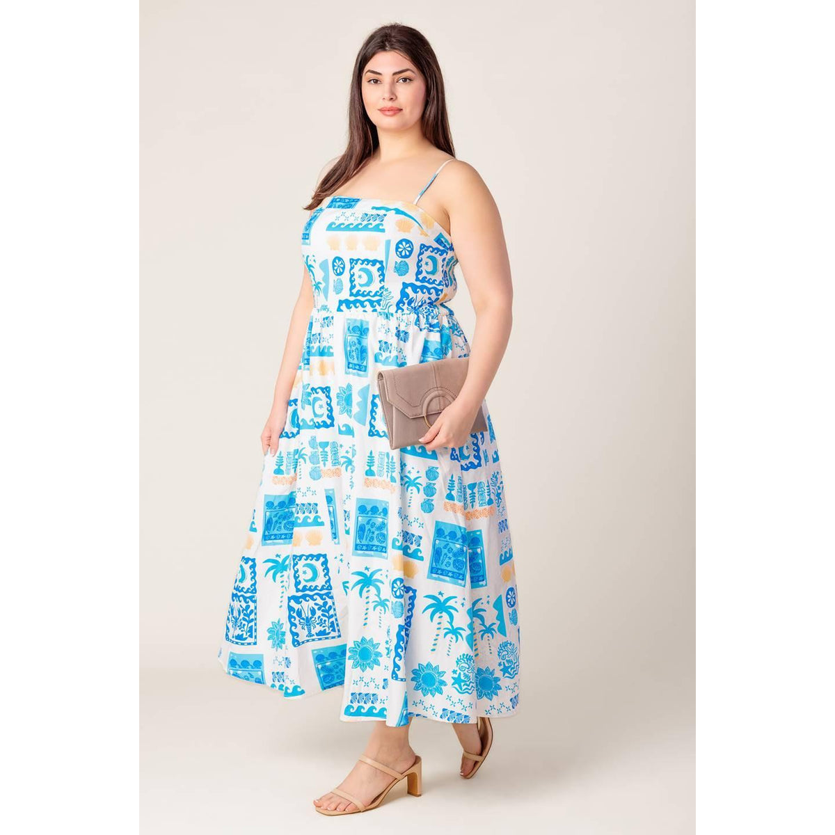 a woman in a dress