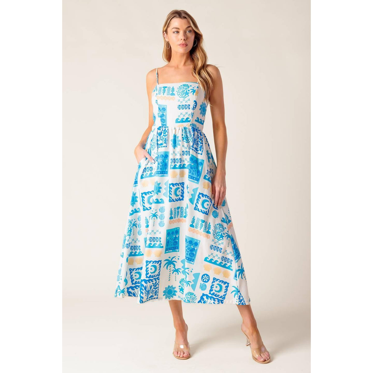 a woman in a dress
