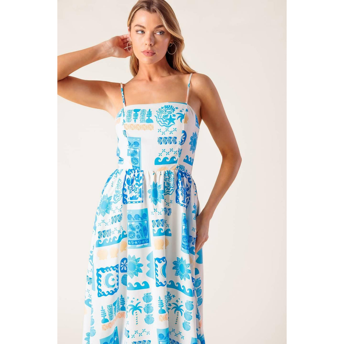 a woman in a dress