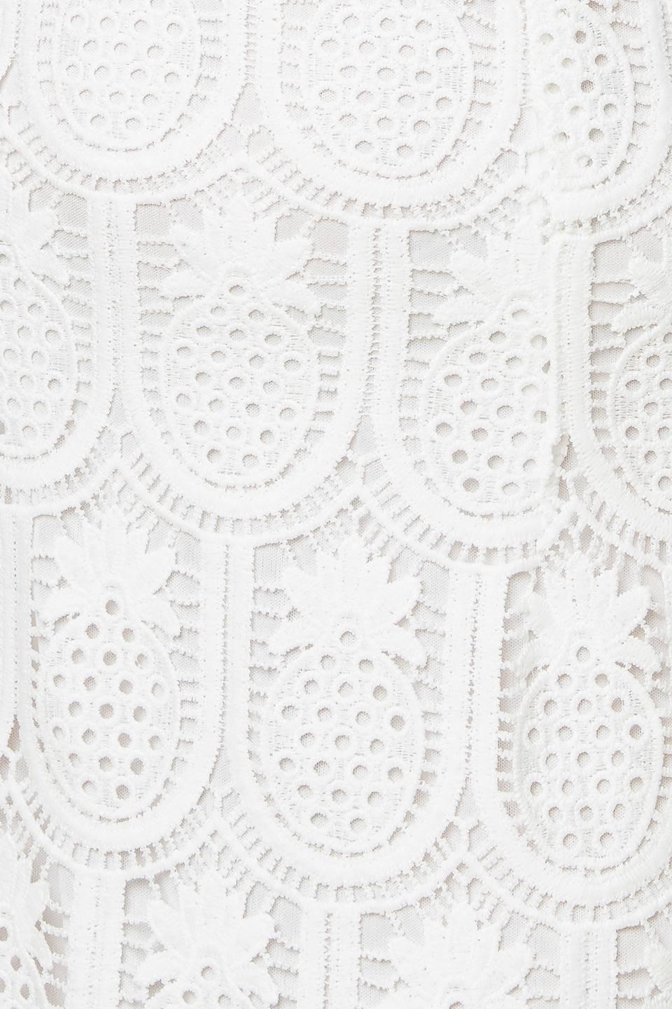 LOVING MENTALITY WHITE WOVEN LACE MIDI DRESS
