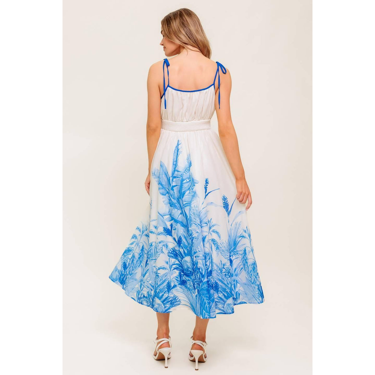 a woman in a dress