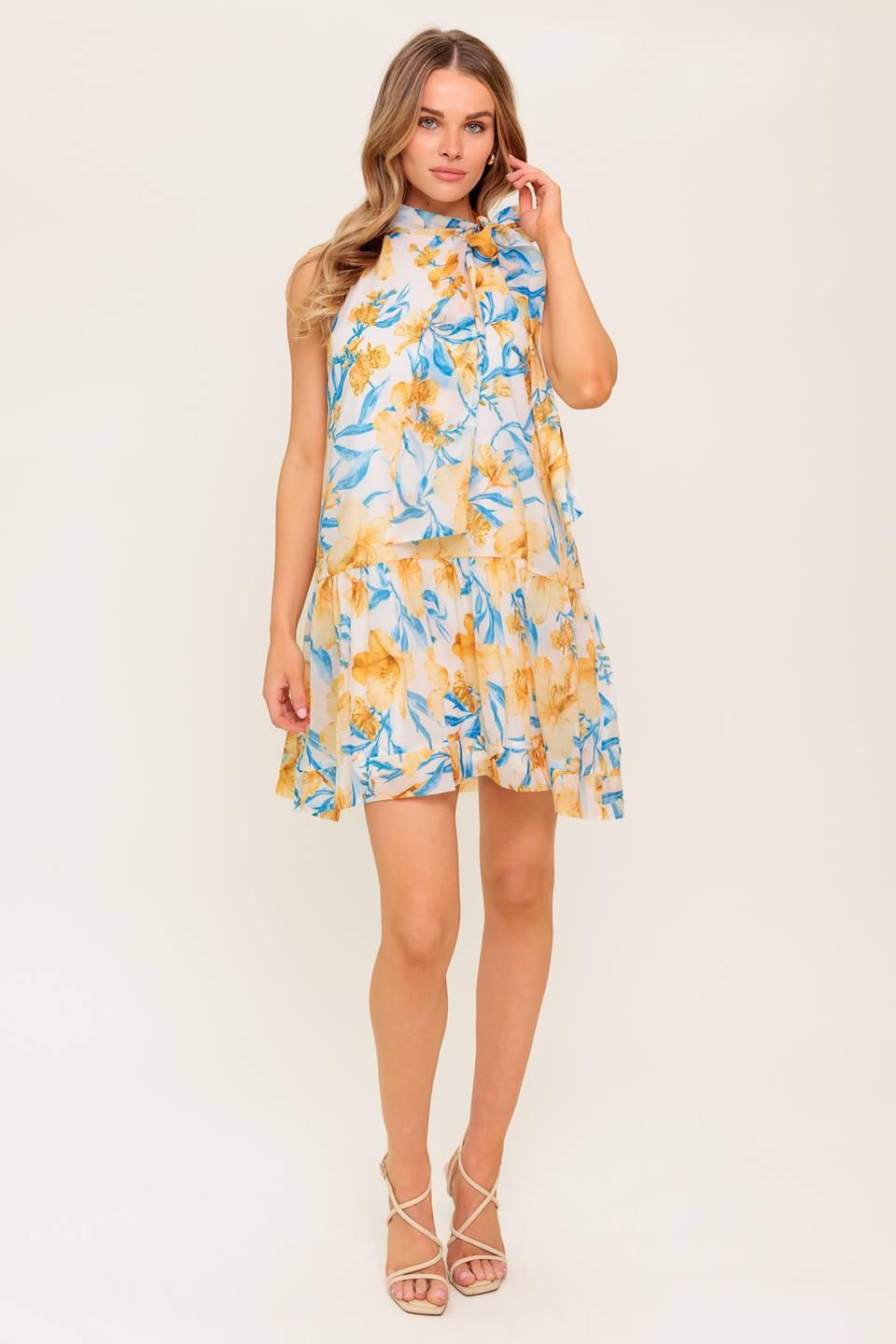 SUMMER SPELL IVORY WOVEN MINI DRESS