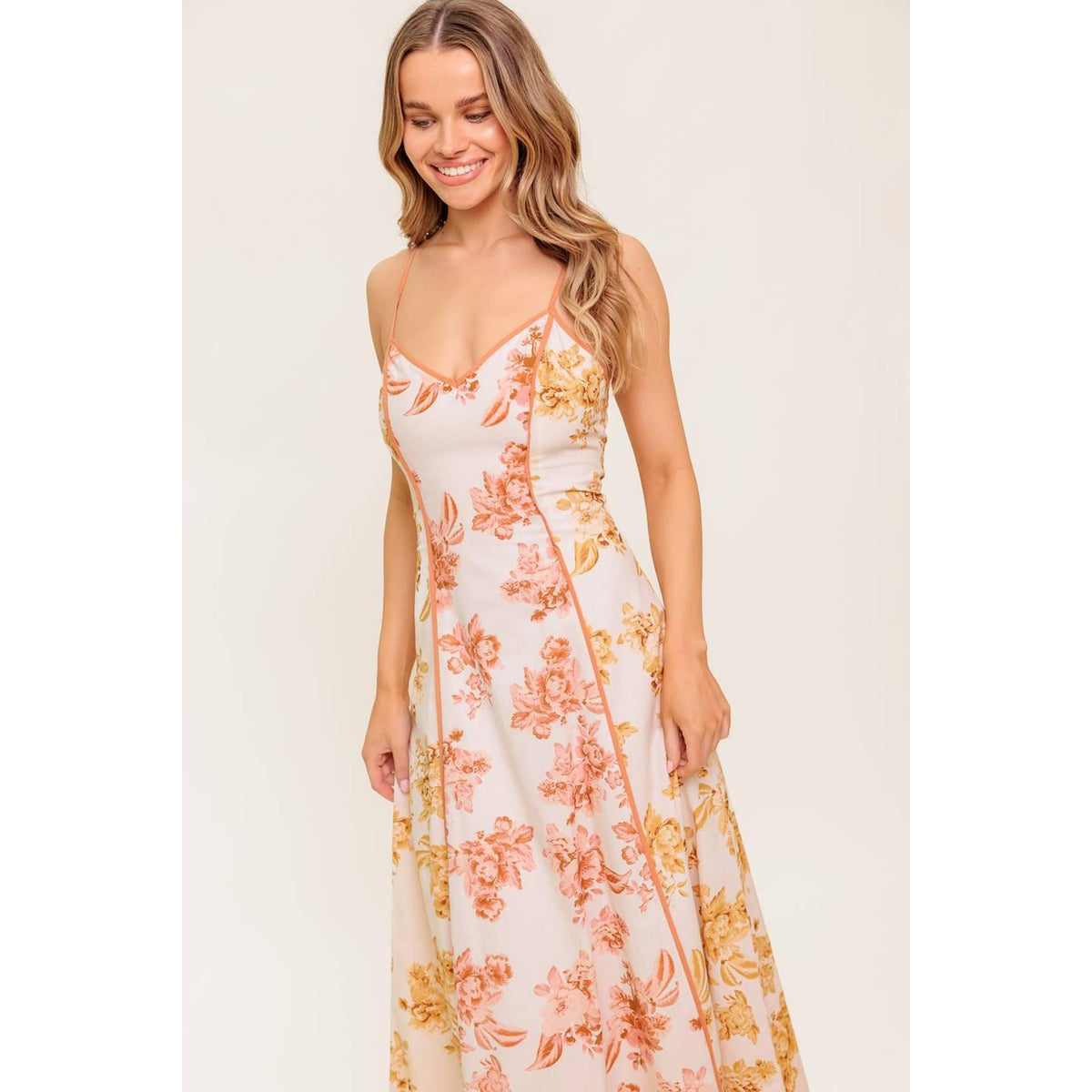 a woman in a dress