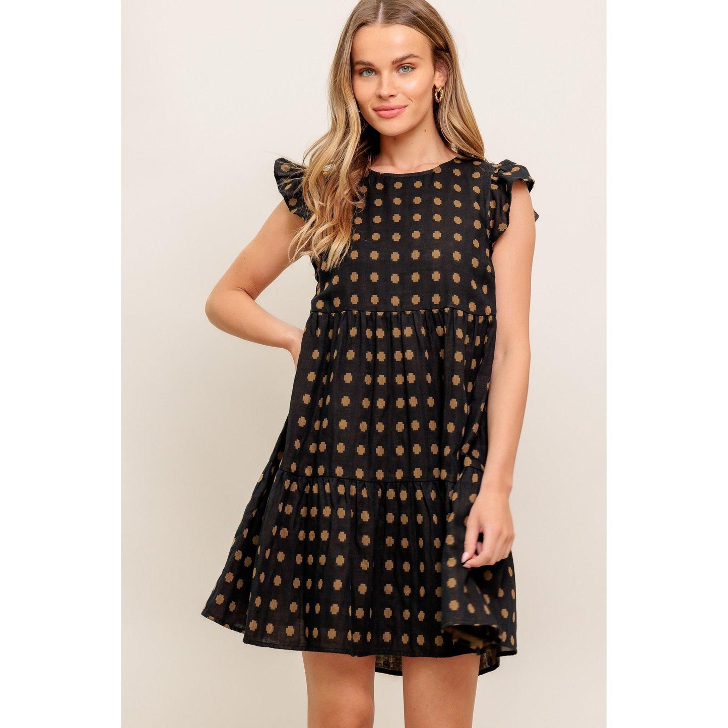POLKA BREEZE WOVEN MINI DRESS