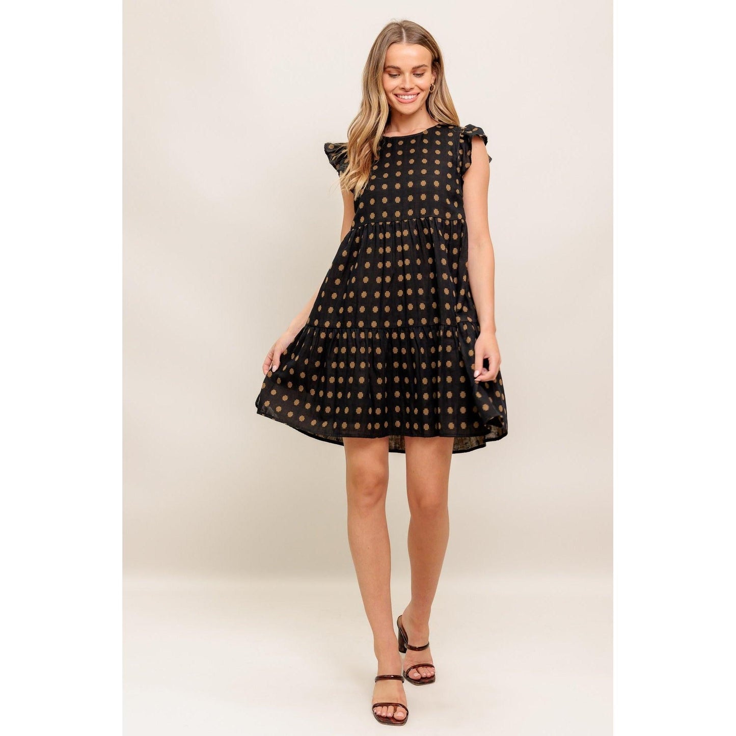 POLKA BREEZE WOVEN MINI DRESS