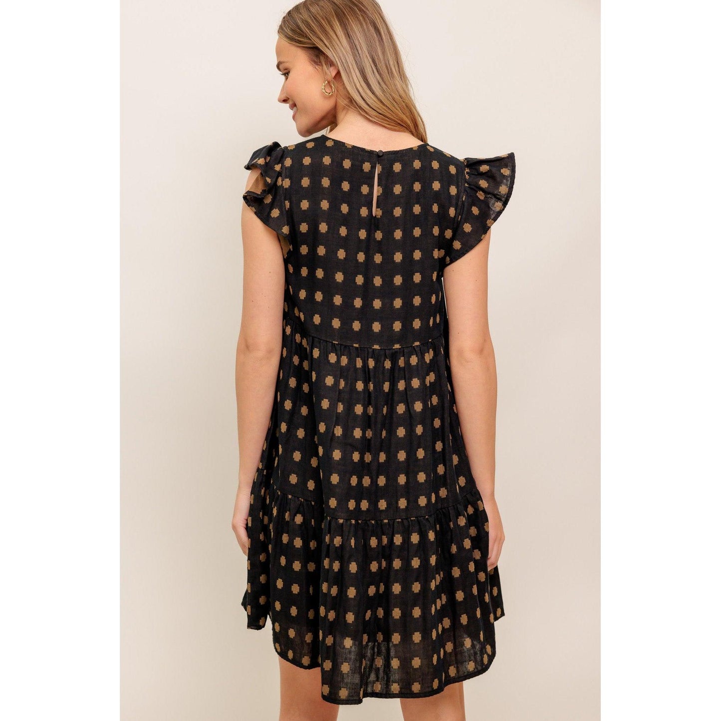 POLKA BREEZE WOVEN MINI DRESS