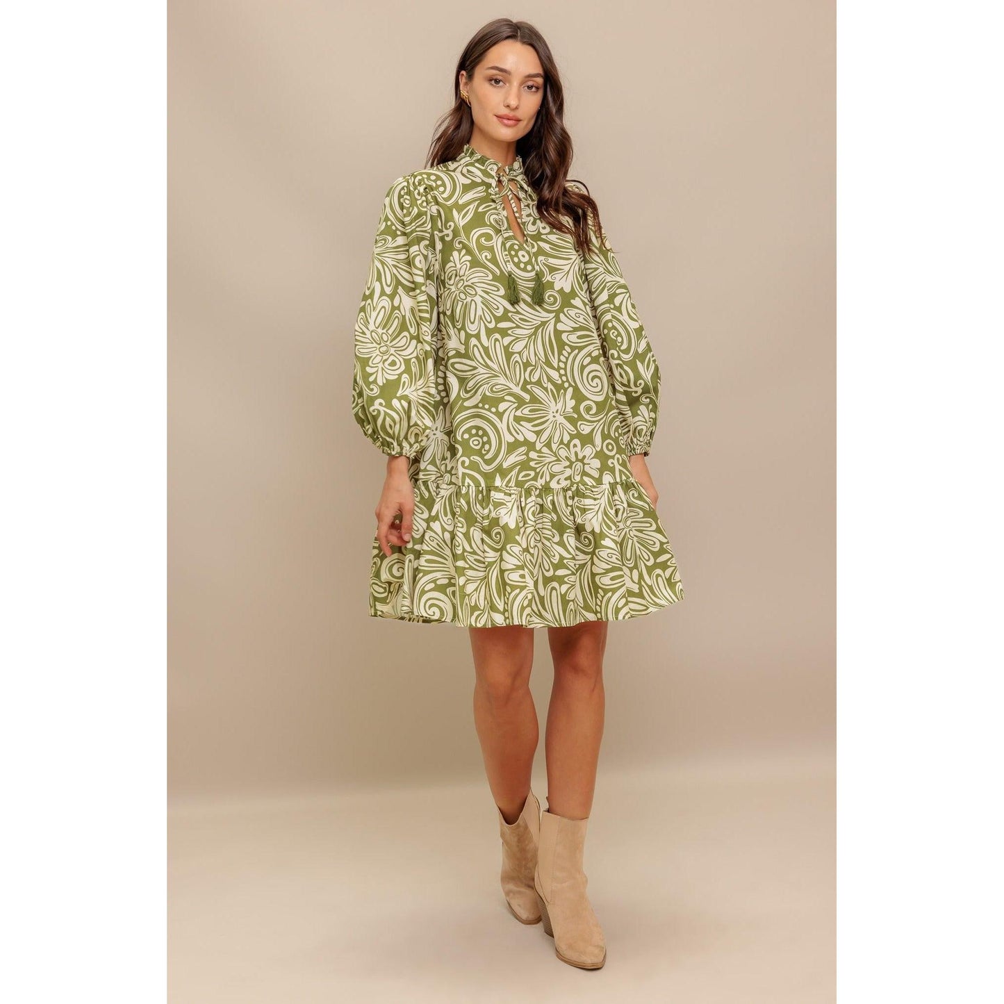 FLORENCE FLAIR WOVEN MINI DRESS