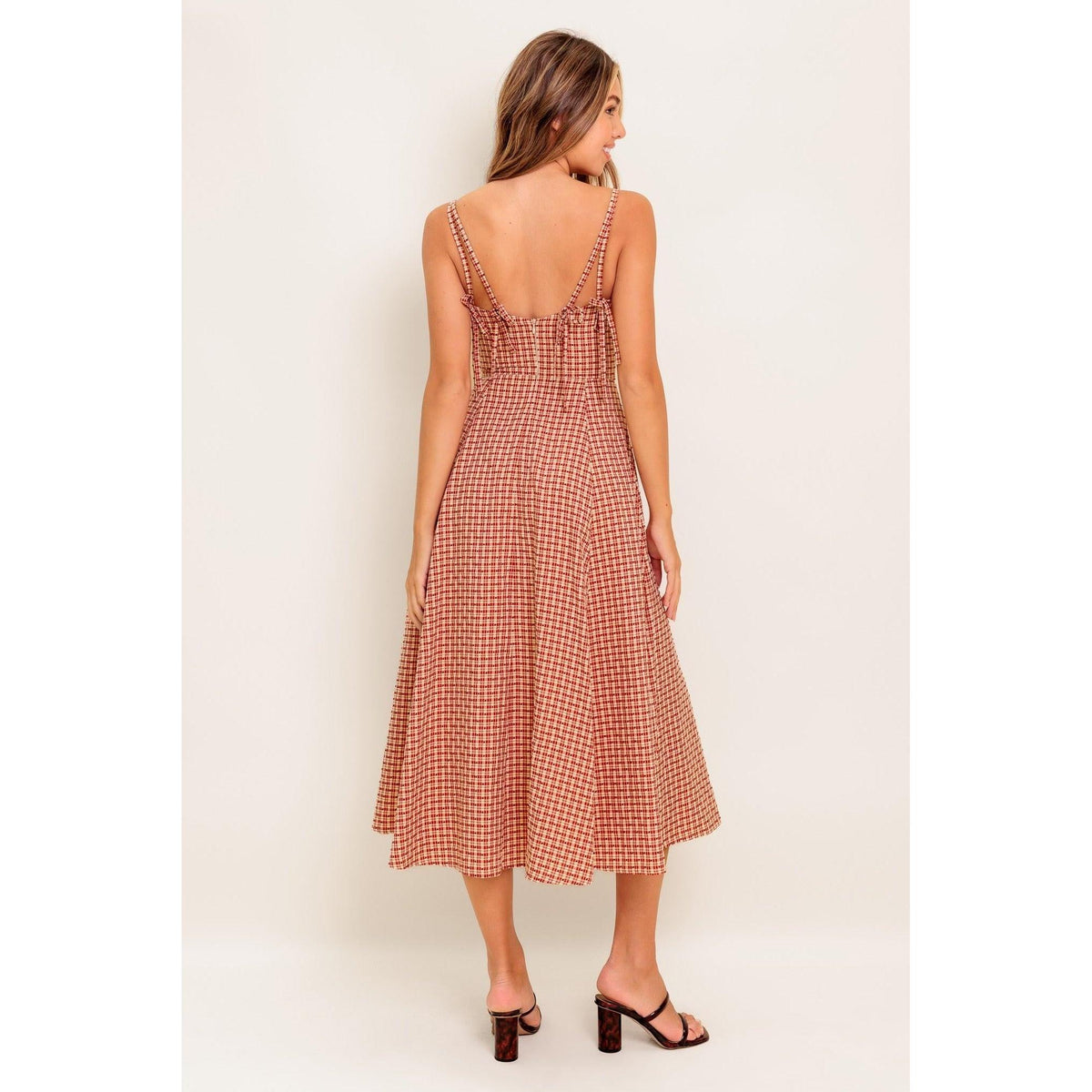 a woman in a dress